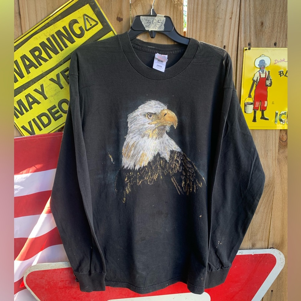 Vintage 90s American Eagle Double Sided Long Sleeves Shirt Size L